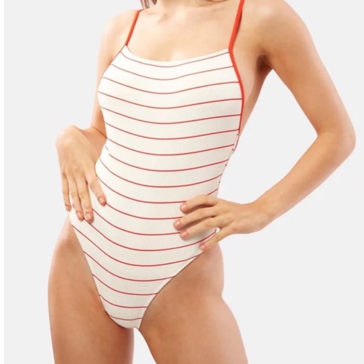 Nwt Solid & Striped Bathing Suit